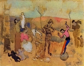 Familia de bateleurs 1905 Cubismo Pinturas al óleo